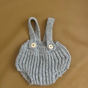Gray Knit Baby Romper